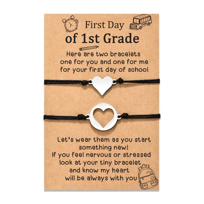 Wholesale Stainless Steel Hollow Heart Bracelet Set